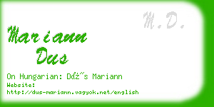 mariann dus business card